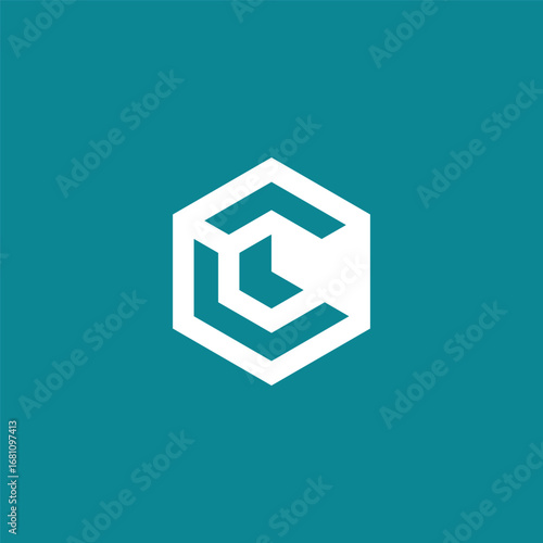 Hexagon Geometric Letter C Logo Design Vector Template