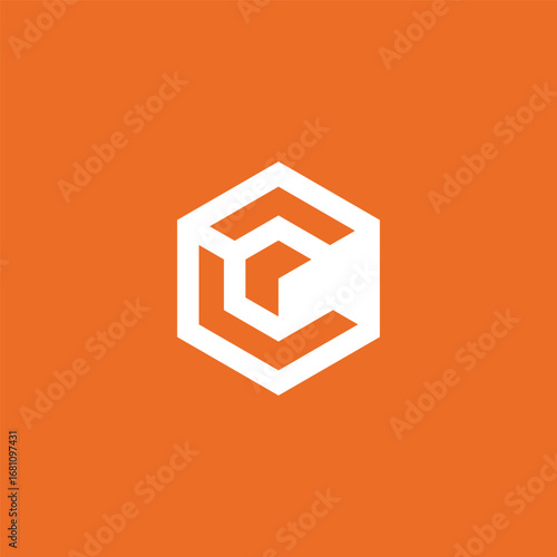 Hexagon Geometric Letter C Logo Design Vector Template