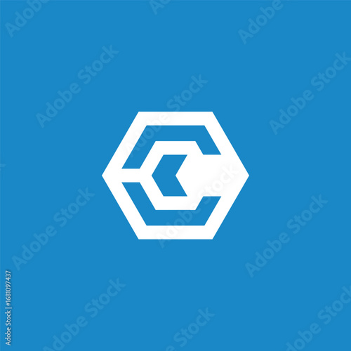 Hexagon Geometric Letter C Logo Design Vector Template