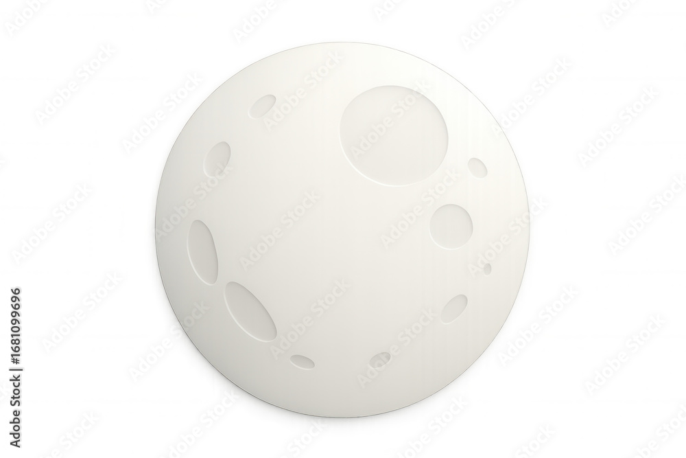 Obraz premium Paper art depicting a full moon with craters, isolated on a transparent background, perfect for space-themed projects