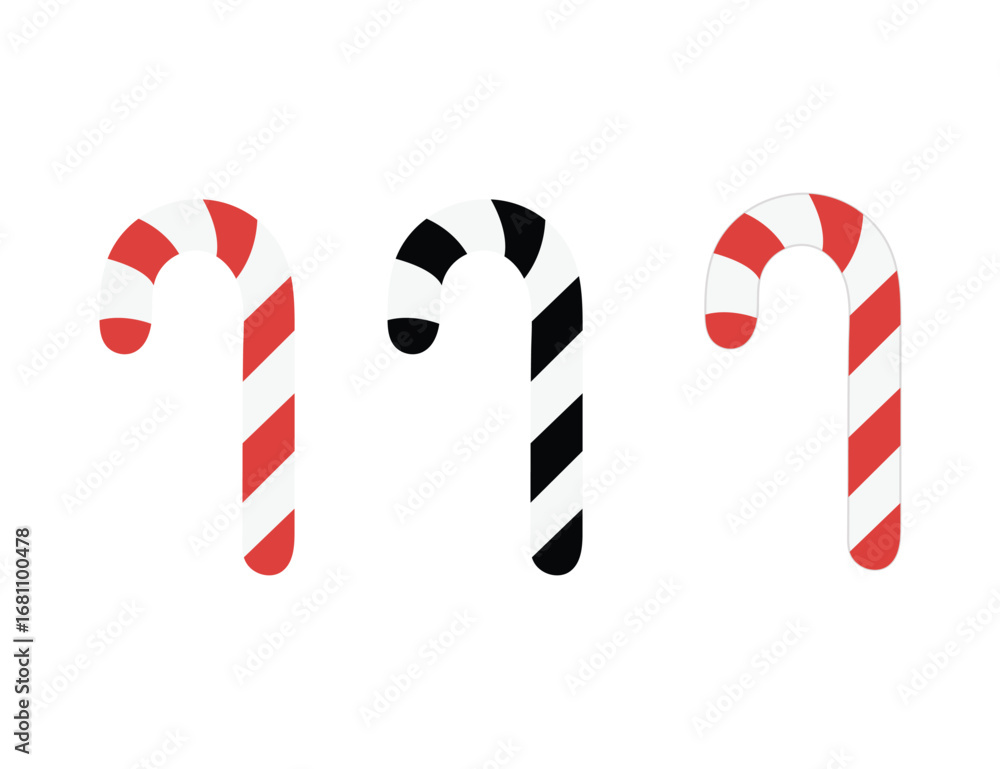 Obraz premium Christmas Candy Cane Vector Illustration – Holiday Sweet Icon