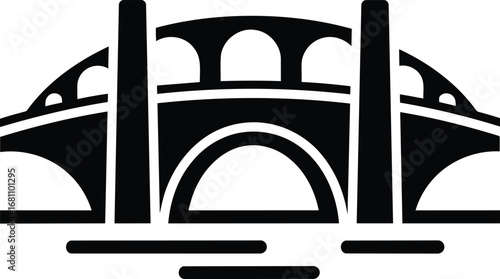 Minimalist Black and White Bridge.