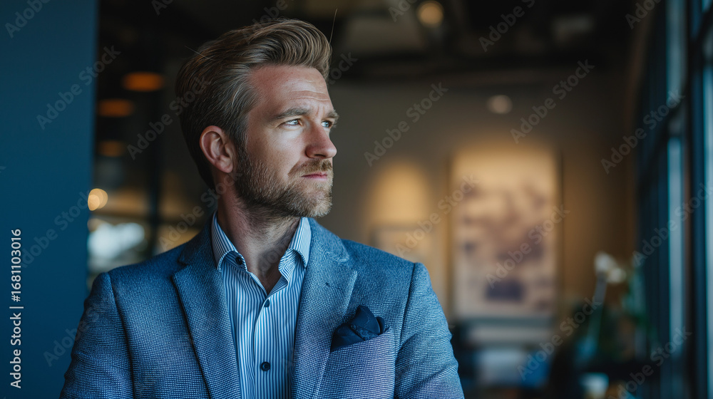 Fototapeta premium startup founder in stylish suit without tie