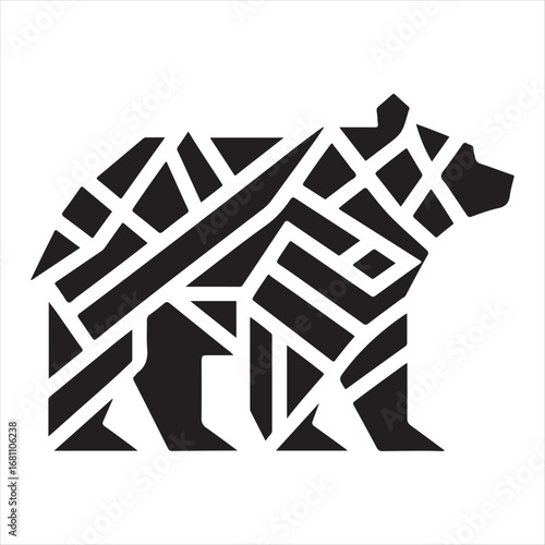 Geometric bear illustration stylized animal silhouette vector graphic