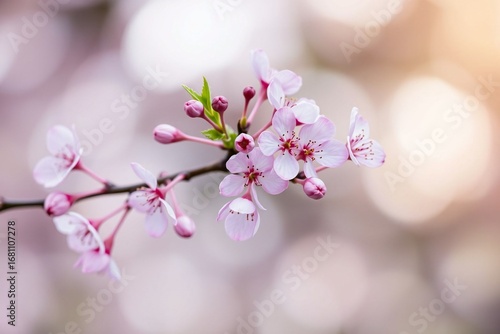 pink cherry blossoms with Soft Bokeh Background