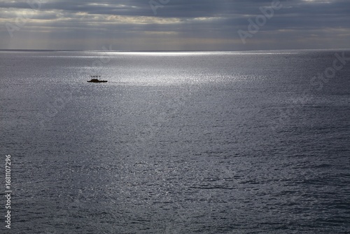 Obraz na plátně Ethereal atmosphere over Mediterranean Sea seen from Lloret de Mar, Spain