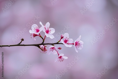 pink cherry blossoms with Soft Bokeh Background