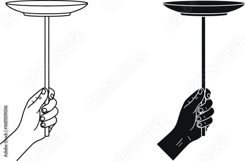 Spinning plate illustration circus trick balancing act vector
