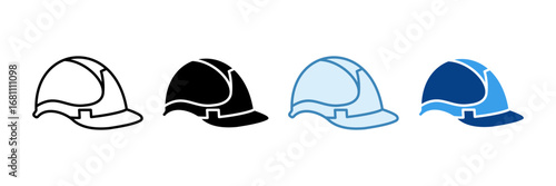 Hard Hat Icon Set Multiple Style Collection