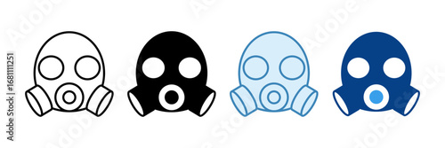 Gas Mask Icon Set Multiple Style Collection