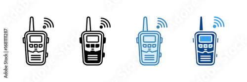 Walkie Talkie Icon Set Multiple Style Collection