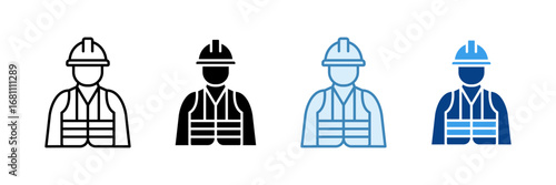 Contractor Icon Set Multiple Style Collection