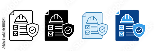 Insurance Policy Icon Set Multiple Style Collection