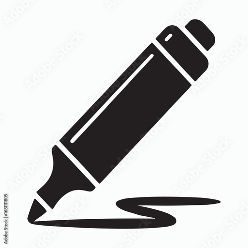 Highlighter Pen Solid Stationery Tool Icon
