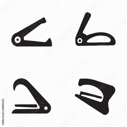 Staple Remover Solid Icons Design Collection