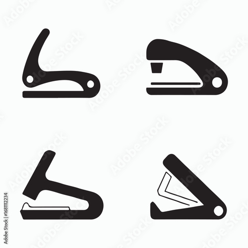 Staple Remover Solid Icons Stationery Pack