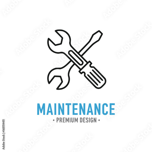 Wrench and Gear Maintenance Symbol