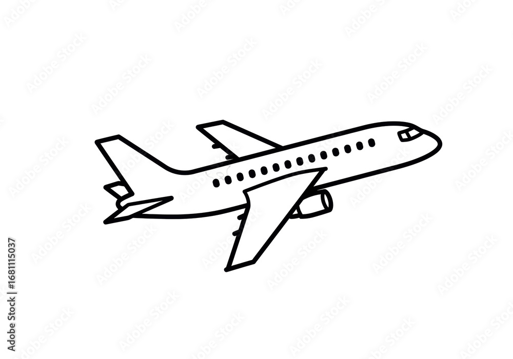 Obraz premium Isolated Aviation Airplane Aircraft Graphic Design Vector Illustration Black Lines Symbol