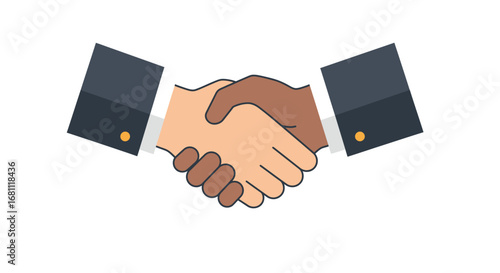 Diverse business partners shaking hands symbolizing agreement and successful collaboration in a professional setting