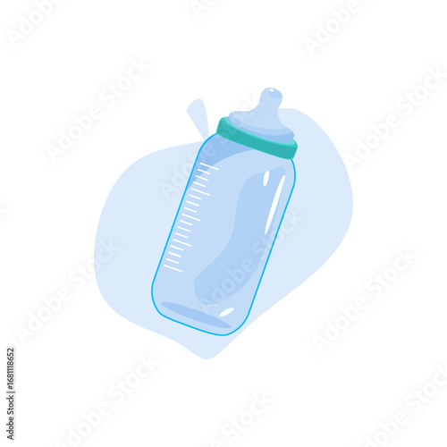 baby bottle icon, gentle and healthy milk baby feeder vector