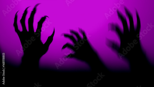Fényképezés Shadow overlay effect for halloween background with Terrifying scary hands with