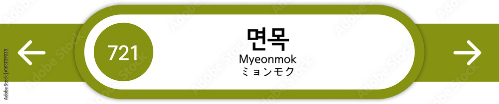 Fototapeta premium Illustration of Korean subway station names written in Korean, English and Japanese