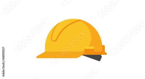 A bright yellow hard hat safety helmet isolated on a clean white background for construction and industrial work