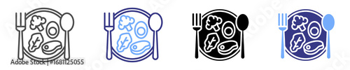 food icon set multiple style