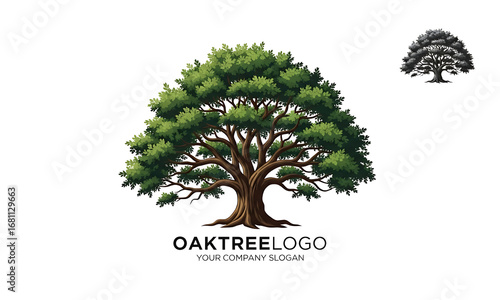 Oak tree vector illustrations logo for nature and ecology design