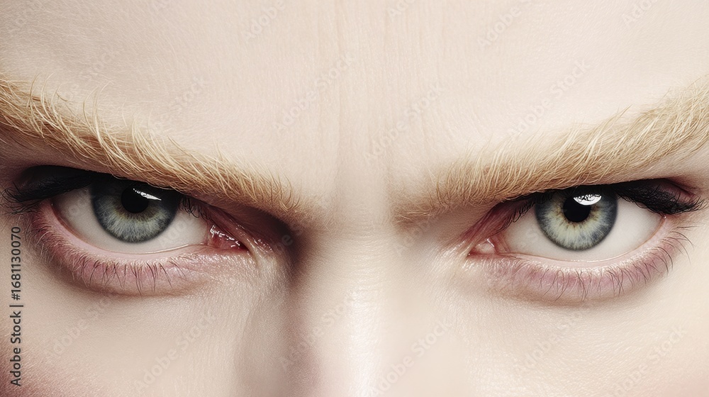 Obraz premium Intense gaze of a model studio setting close-up photography dramatic lighting focus on emotion and expression