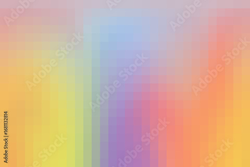 Bright rainbow gradient with pixelated blocks and subtle noise. Modern abstract background for digital design, web, and creative projects