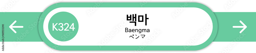 Fototapeta premium Illustration of Korean subway station names written in Korean, English and Japanese