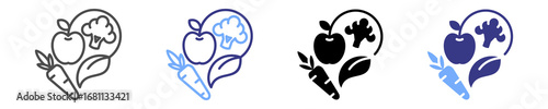 organic food icon set multiple style
