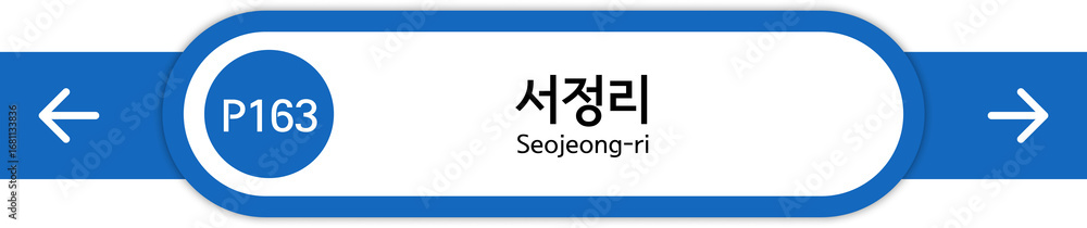 Obraz premium Illustration of Korean subway station names written in Korean and English