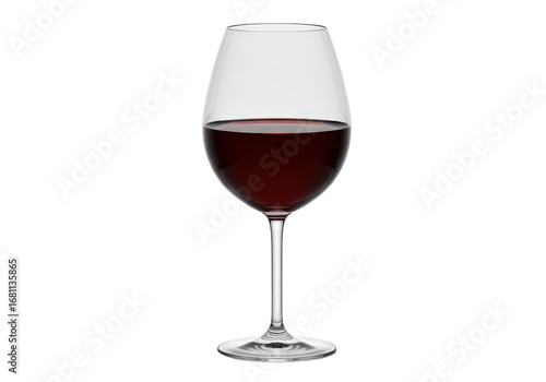 Foto Isolated red wine in a tall elegant stemmed glass, still life for beverage promo