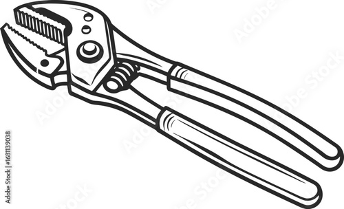 vector wrench tool  clean bold lines  white backgr.eps