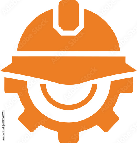 flat vector logo of a construction worker helmet w.eps