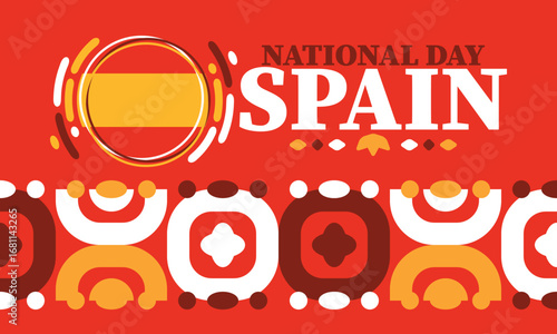 Wallpaper Mural Spain National Day. Spanish flag. National happy holiday, celebrated annual in October 12. Hispanic heritage. Poster, card, banner and background. Vector illustration Torontodigital.ca