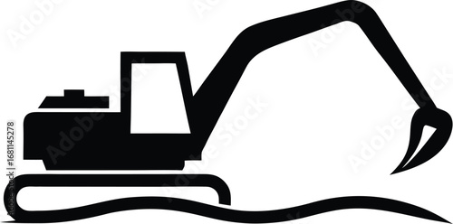 silhouette logo of an excavator in motion  vector  (1).eps