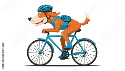 Joyride of the Companion: An illustrated companion joyfully pedals a bicycle, embodying freedom and active, outdoor lifestyle, while helmeted, ready for adventures.