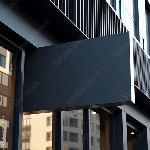 Round Black Store Sign Mockup