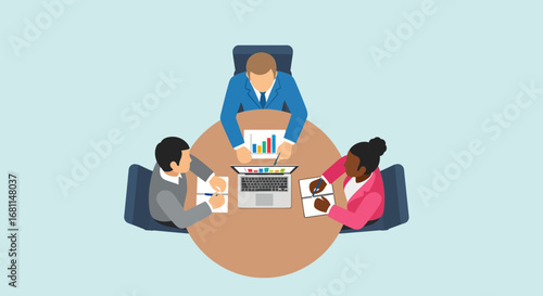 Professional team collaborating and discussing strategic business plans in an efficient office meeting setting, fostering growth and shared objectives for future success