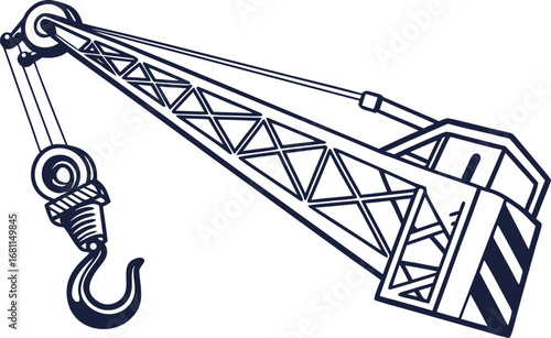 vector industrial crane hook in bold style  white .eps