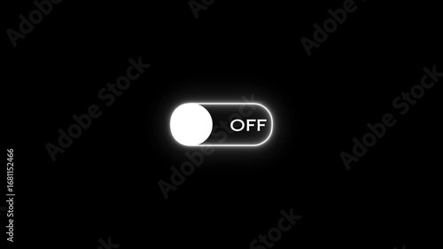 Switch on and switch off button. Power digital button. Turning on-off animation. power off / on button animation technology concept animation.