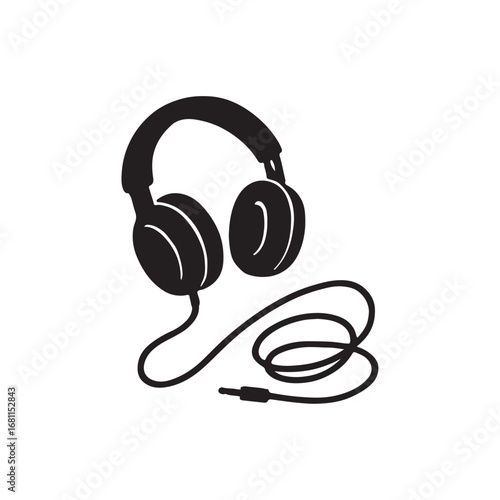 Headphones with Cord and Jack Icon