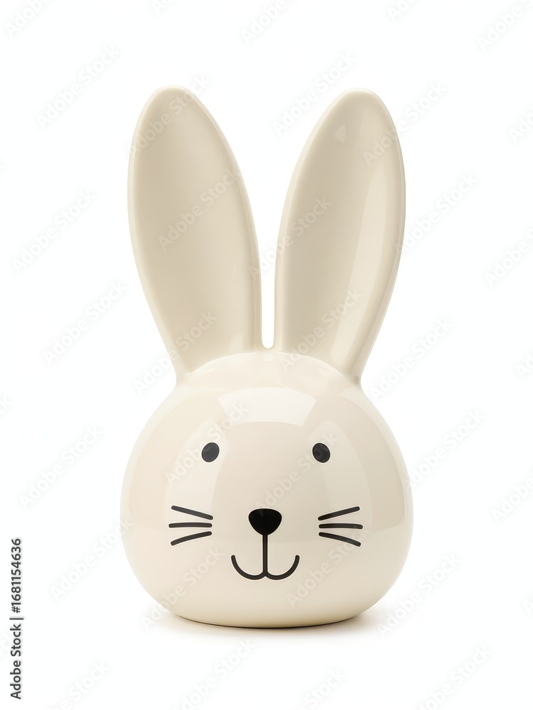 Obraz premium Cute rabbit figurine home decor photography bright background close-up whimsical design for easter