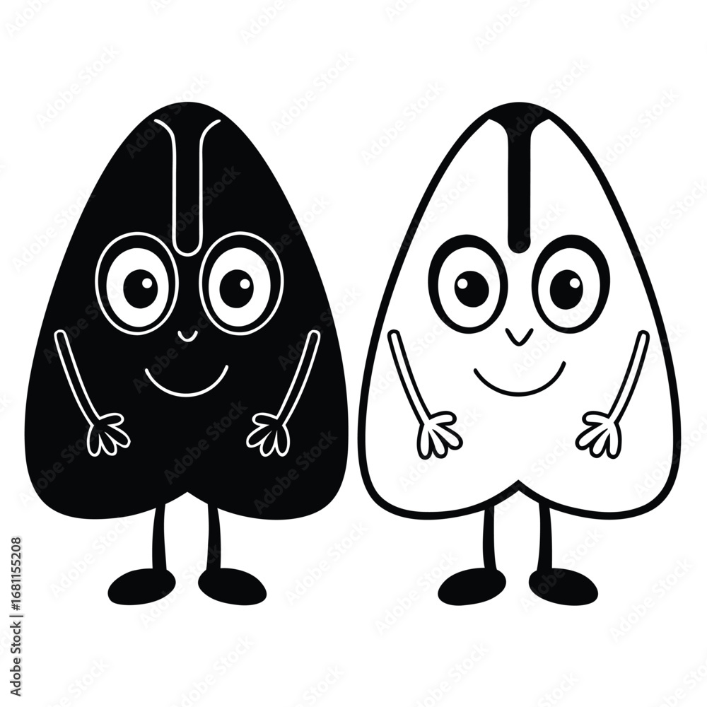 Obraz premium Two Cartoon Characters One Black One White drawing