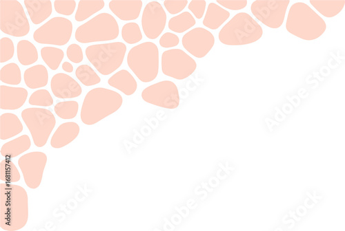 Abstract organic pattern of light peach and cream shapes on white background