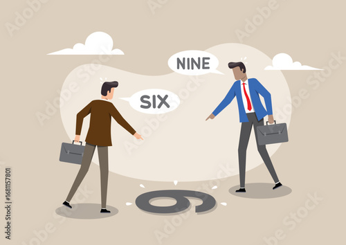 Two businessmen arguing over different perspectives
