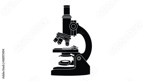 Microscope: A detailed illustration of a classic microscope, a symbol of scientific discovery, exploration, and medical innovation.